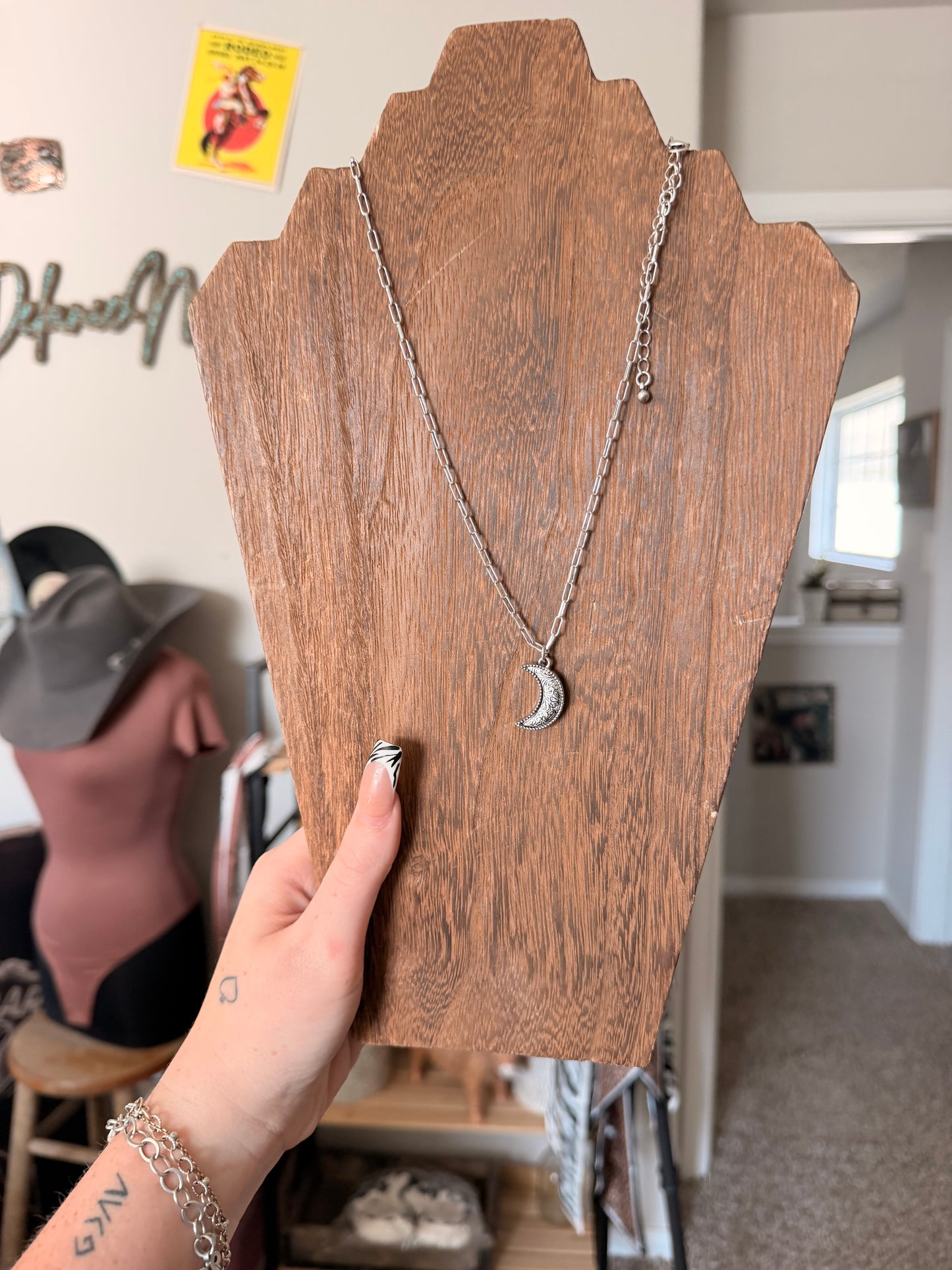 Moon Necklace Tooled