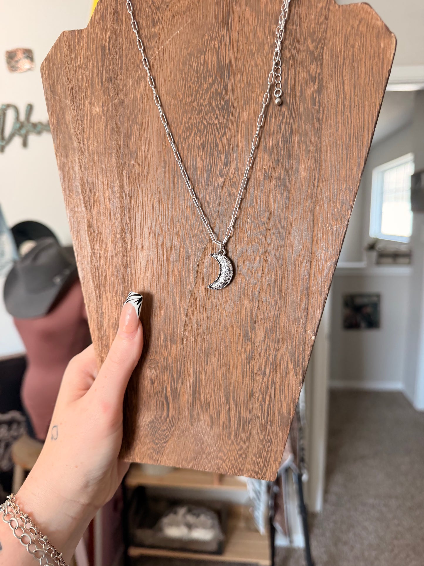 Moon Necklace Tooled