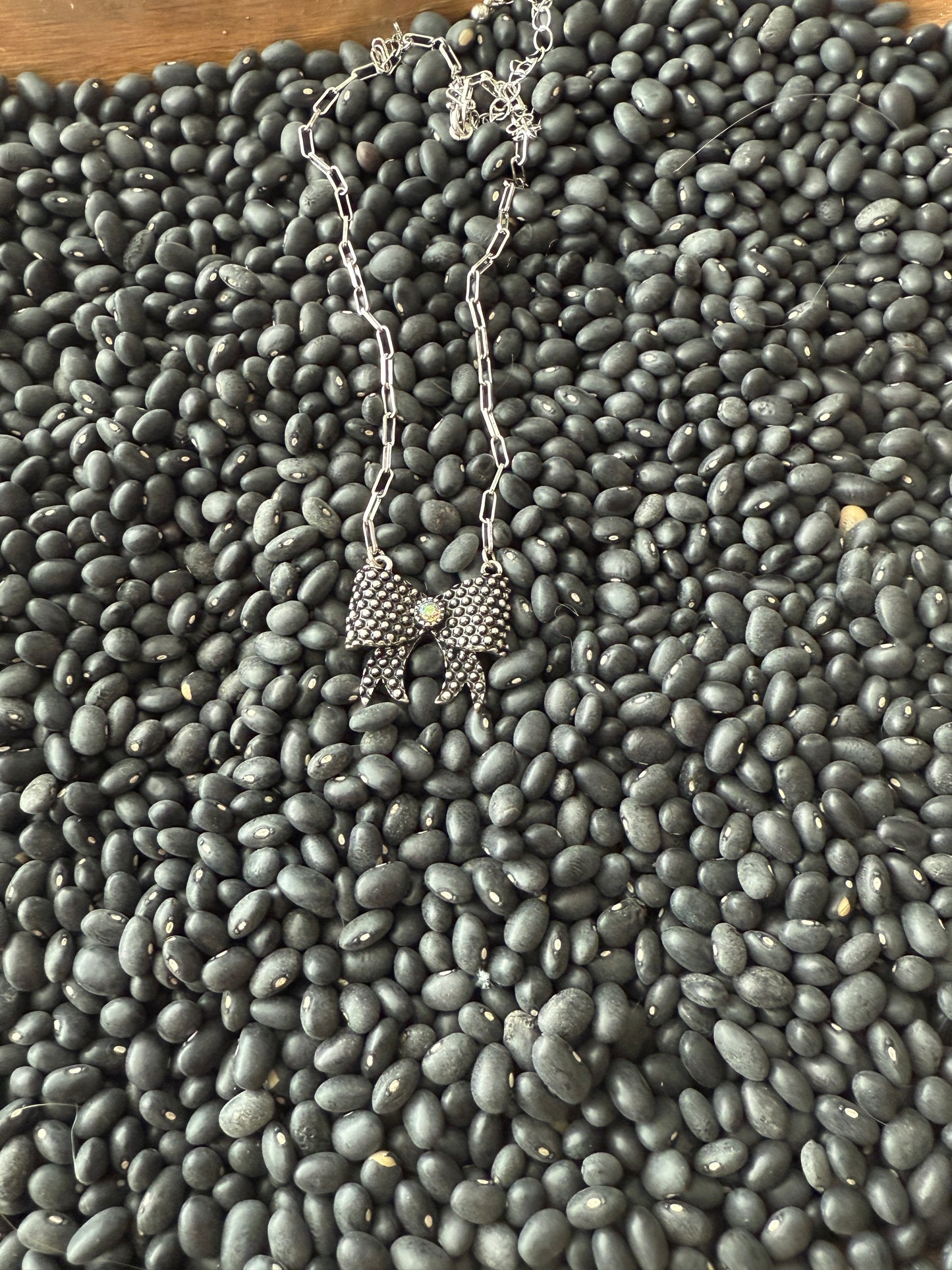 Half Dot Bow Necklace