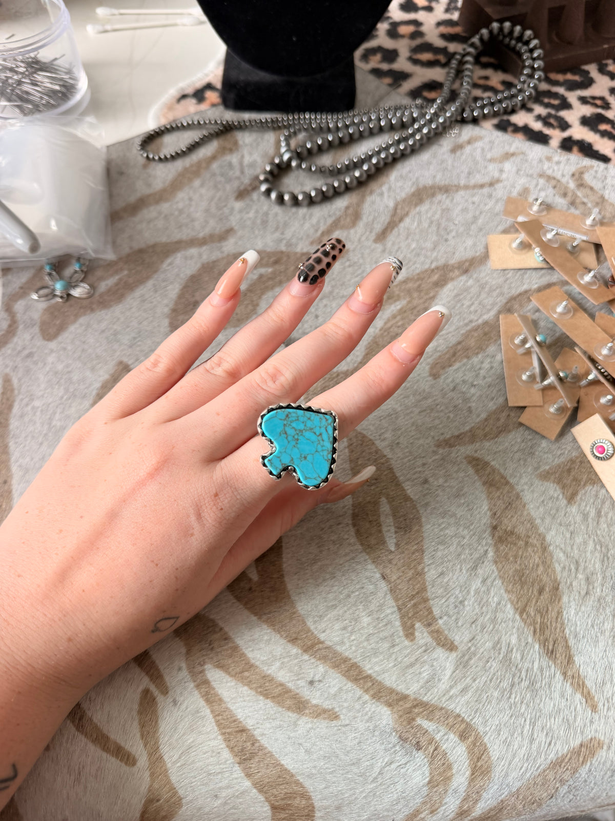 Turquoise Spade Ring