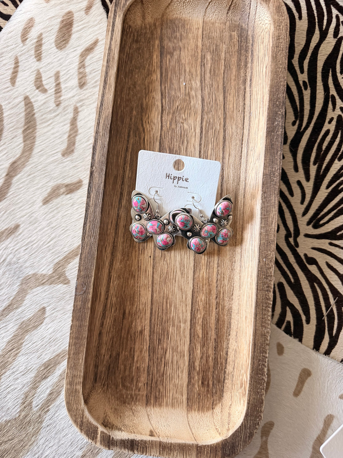 Pink Butterfly Earrings