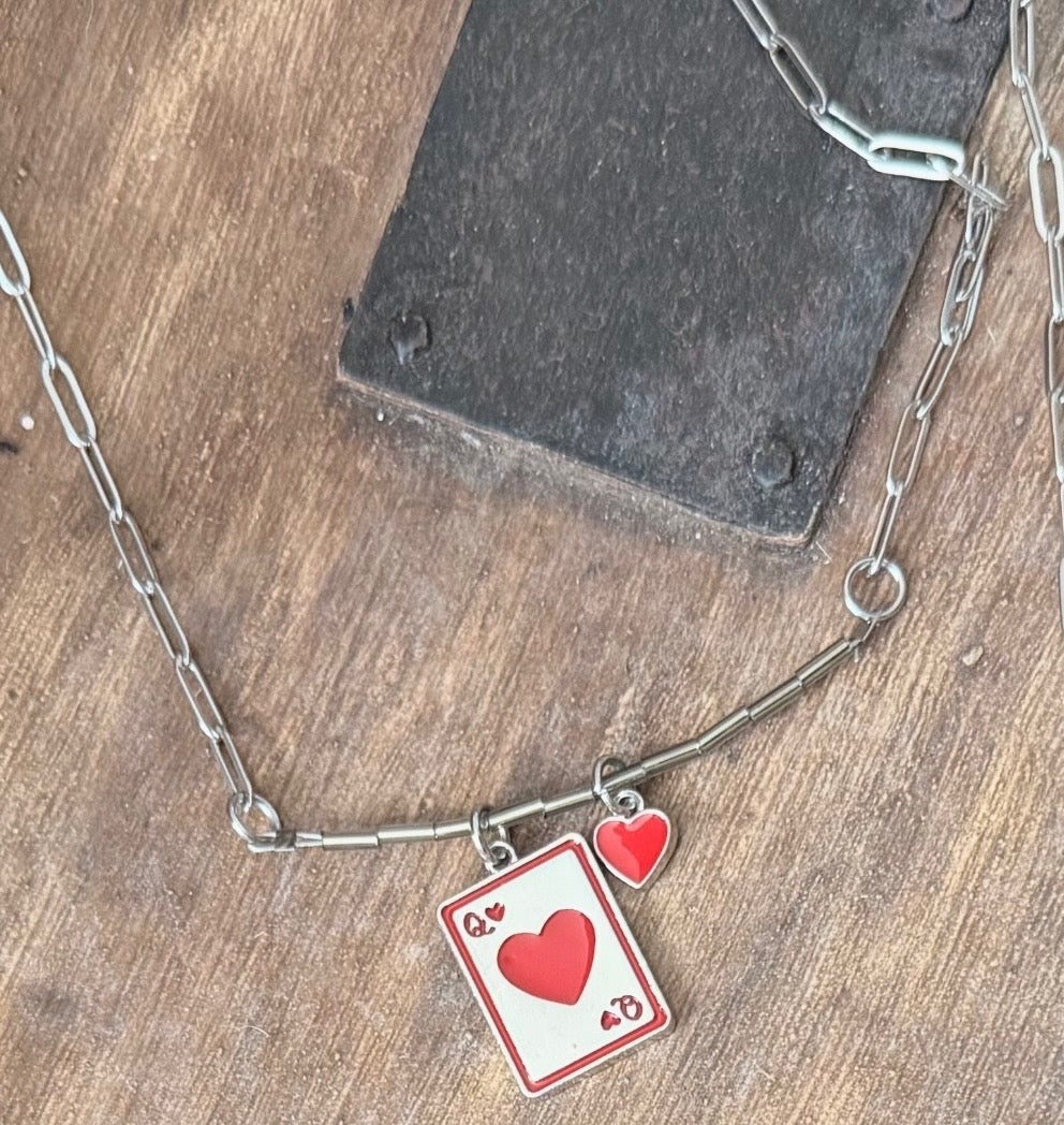 Card Heart Necklace