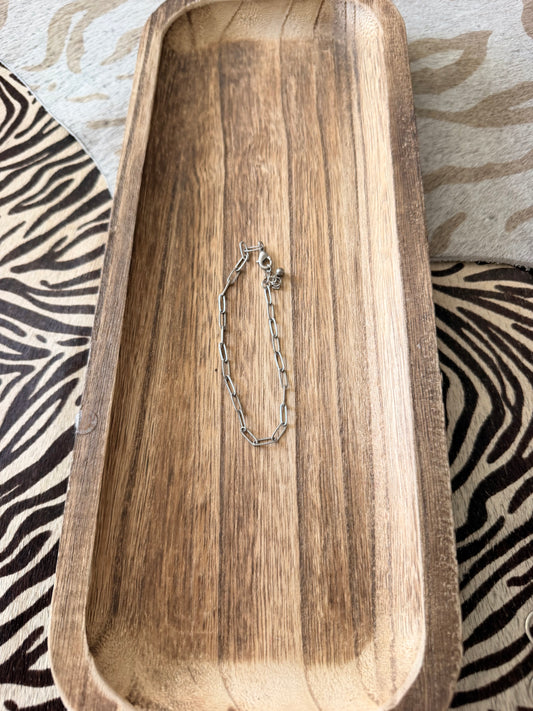 Silver Paperclip Bracelet