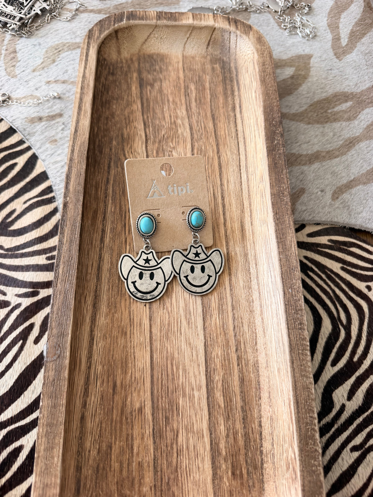 Smiley Cowboy Earrings