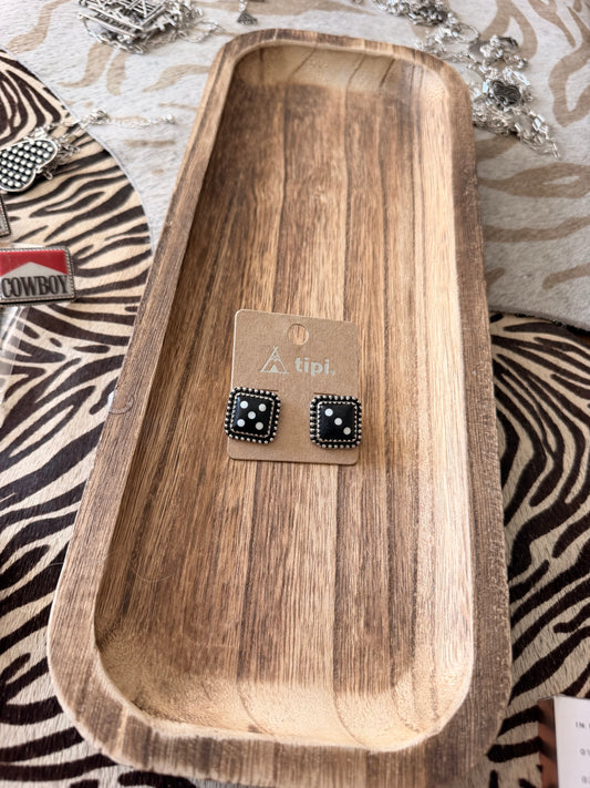 Black Dice Studs