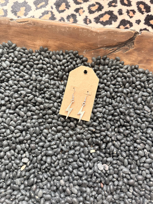 Silver Lightning Bolt Earrings