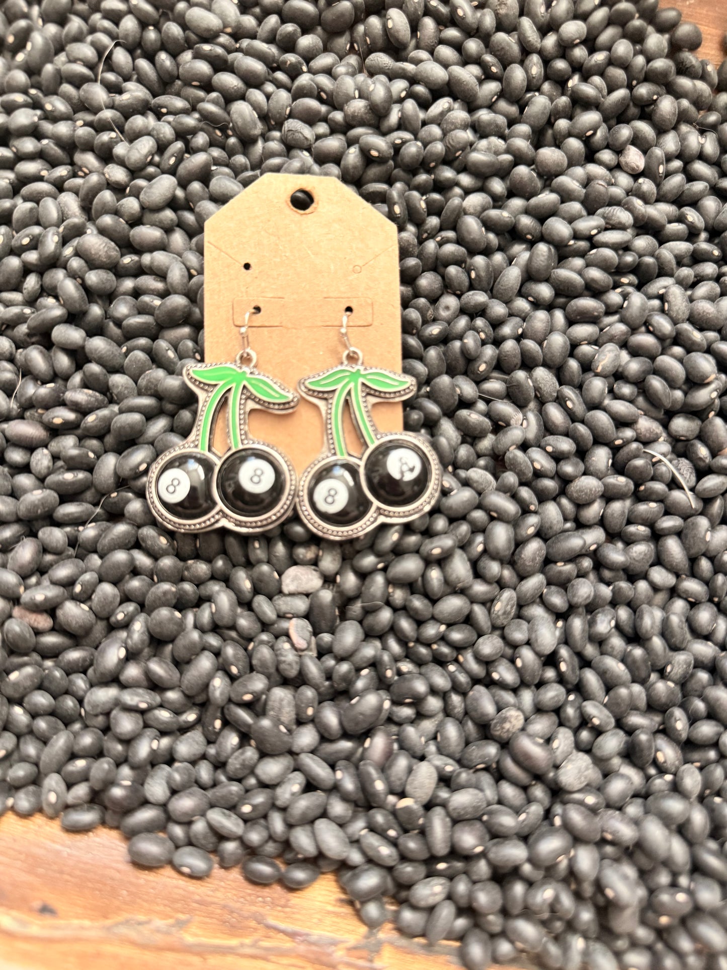 MESS UP 8 Ball Cherry Earrings