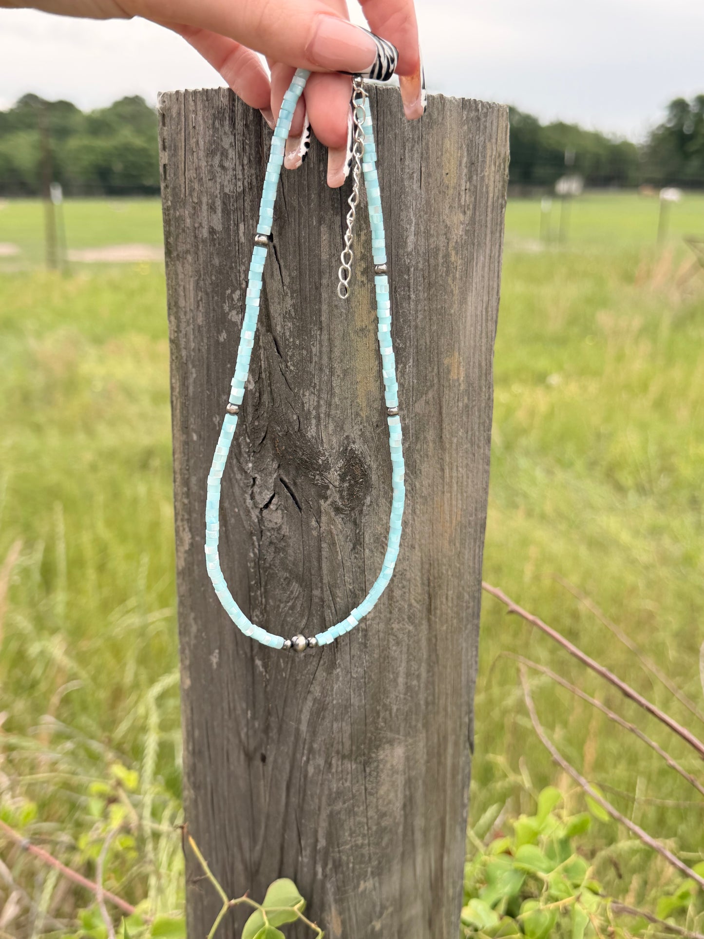 Turquoise and German Silver Necklace