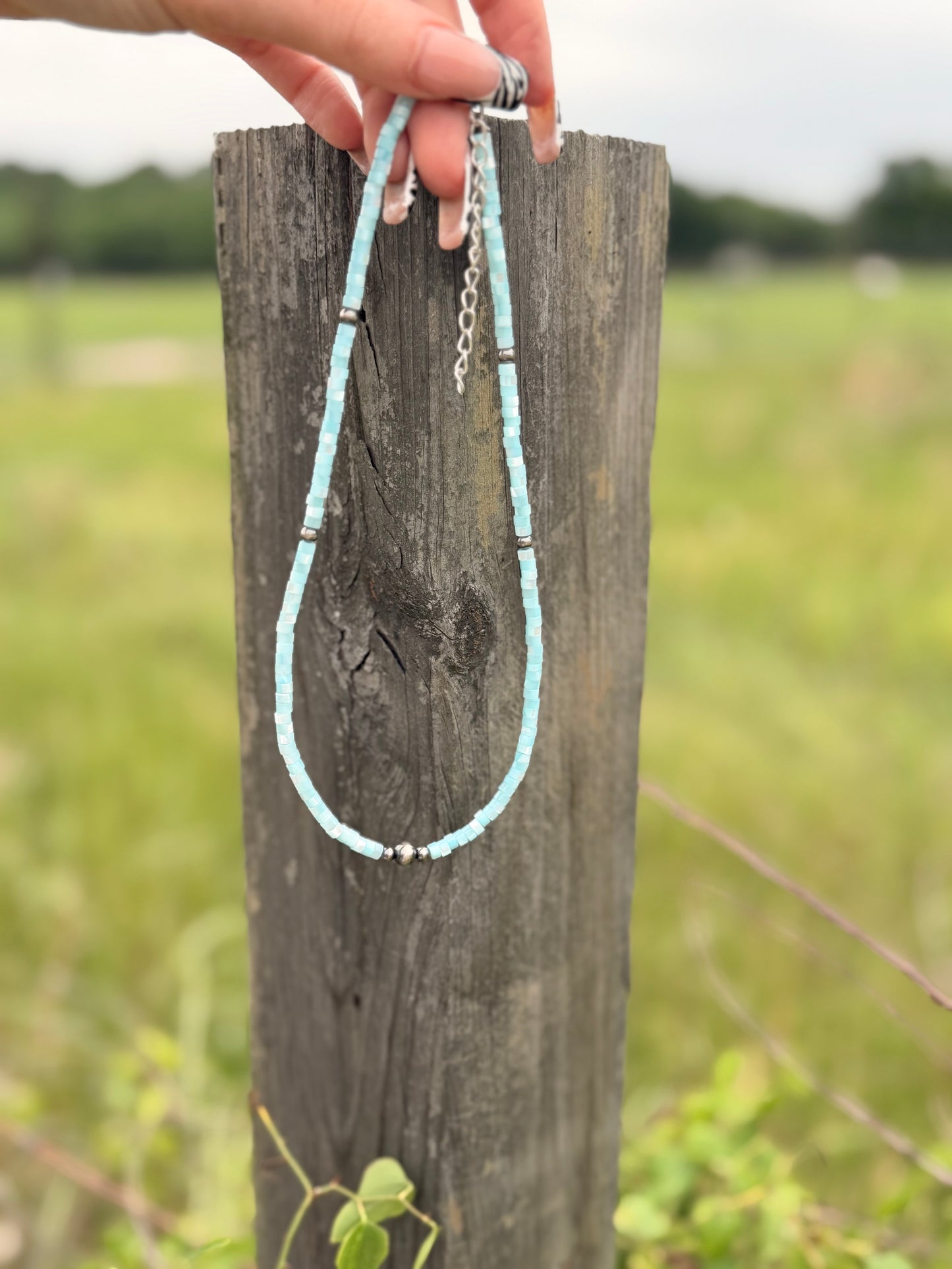 Turquoise and German Silver Necklace