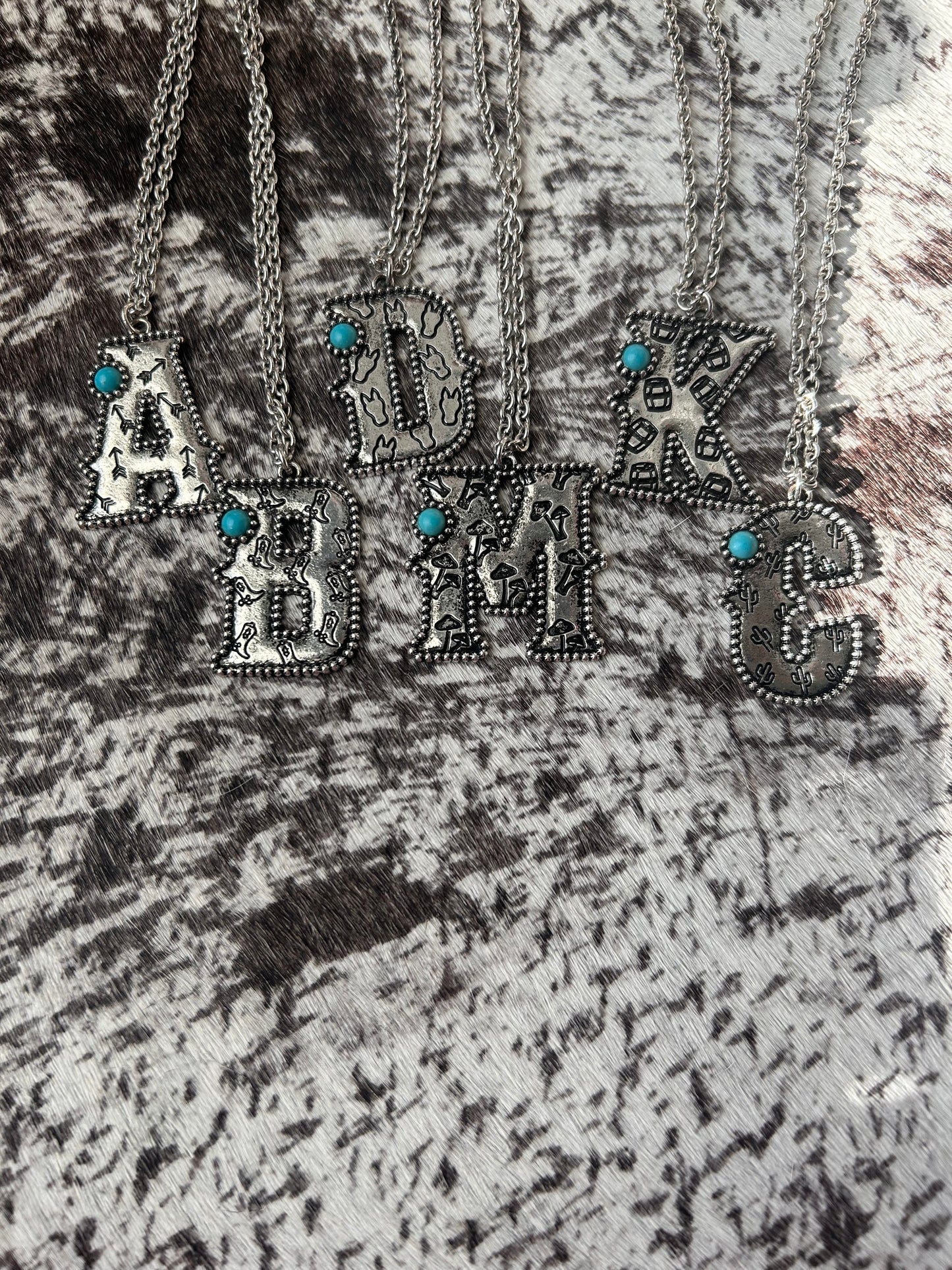 Gem and Letter Necklace