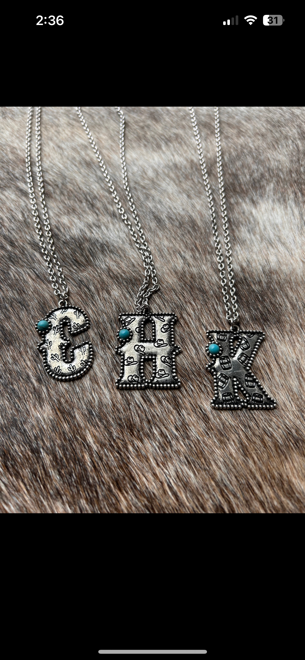 Gem and Letter Necklace