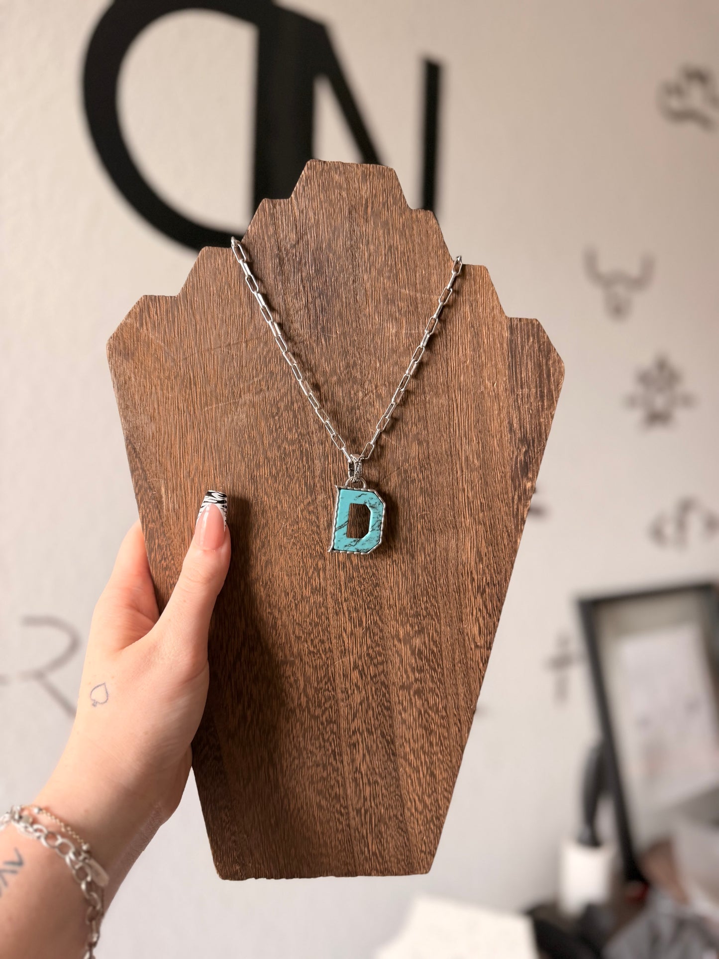 Turquoise Initial Necklaces