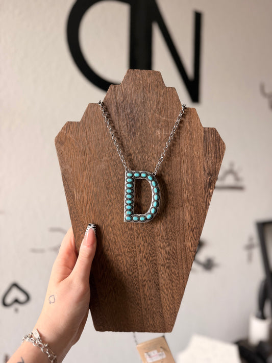 Turquoise D Long Initial