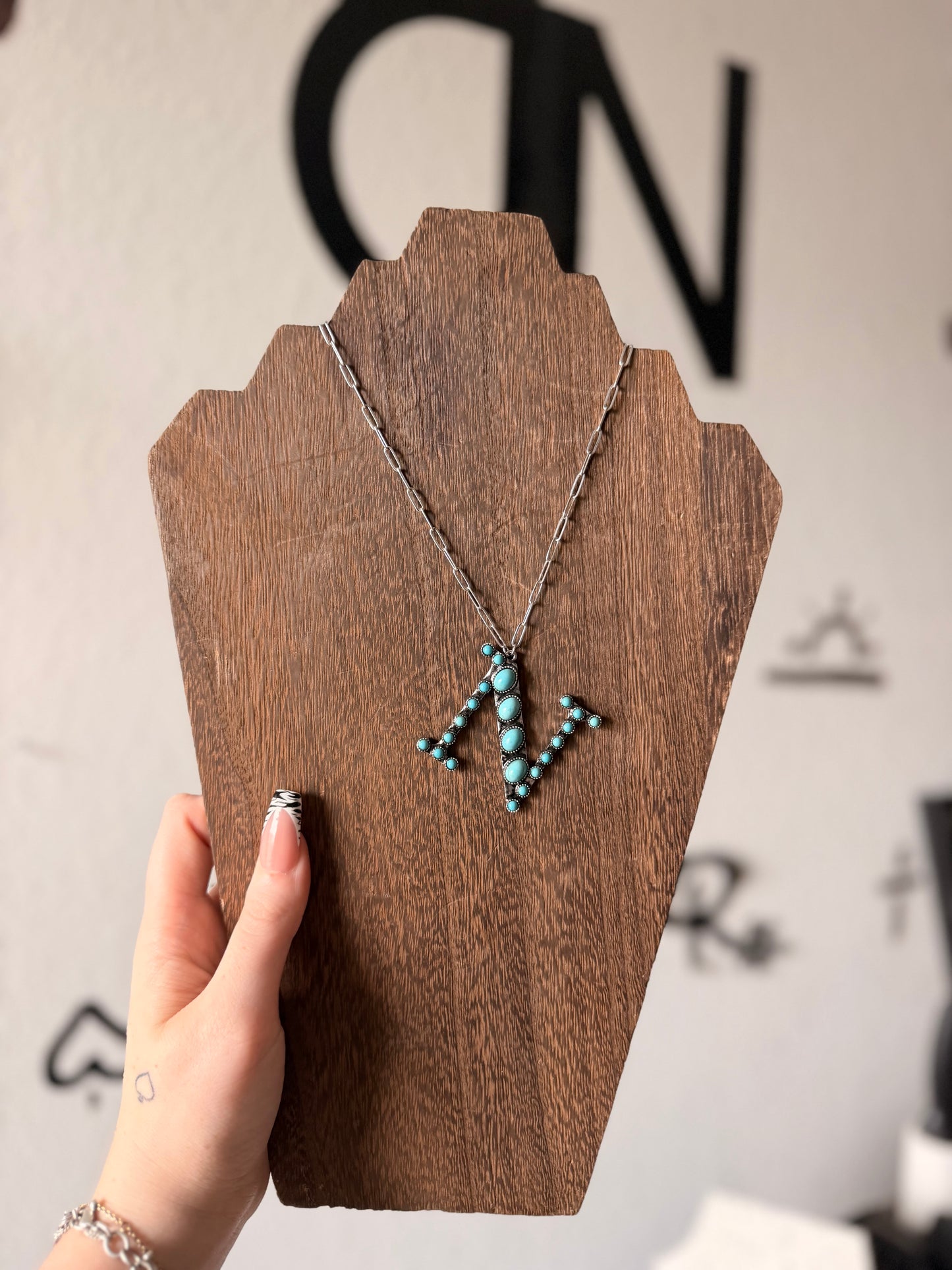 Turquoise N Initial