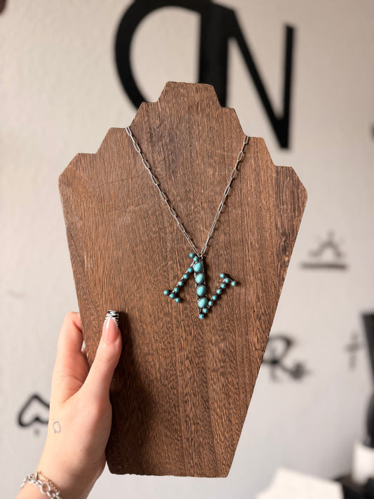 Turquoise N Initial