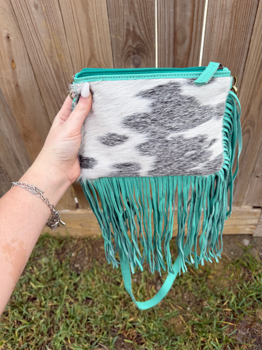 Turquoise Fringe Purse