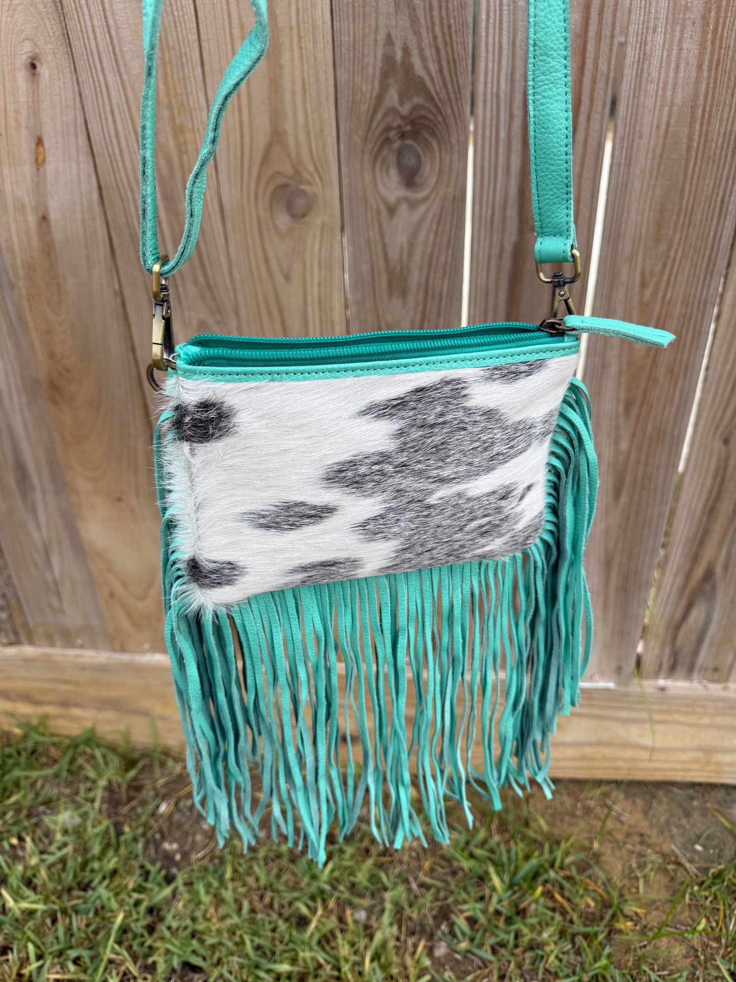 Turquoise Fringe Purse