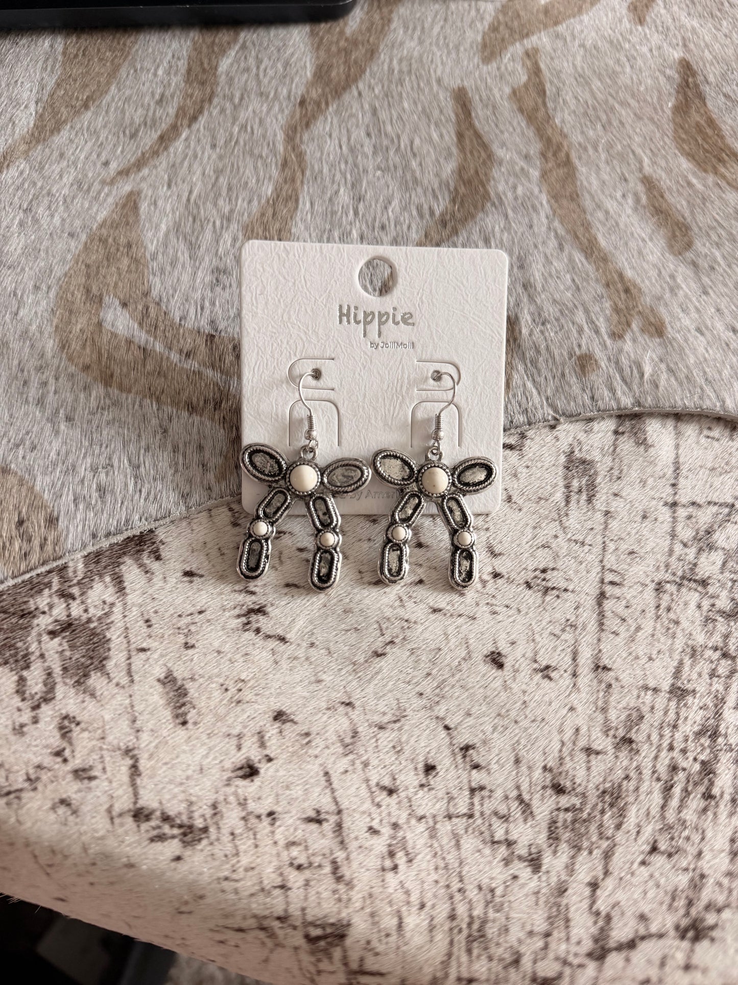 White Bow Earrings