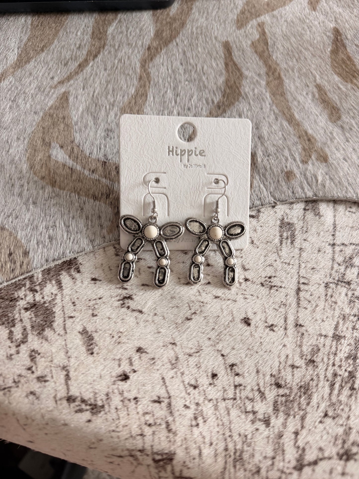 White Bow Earrings