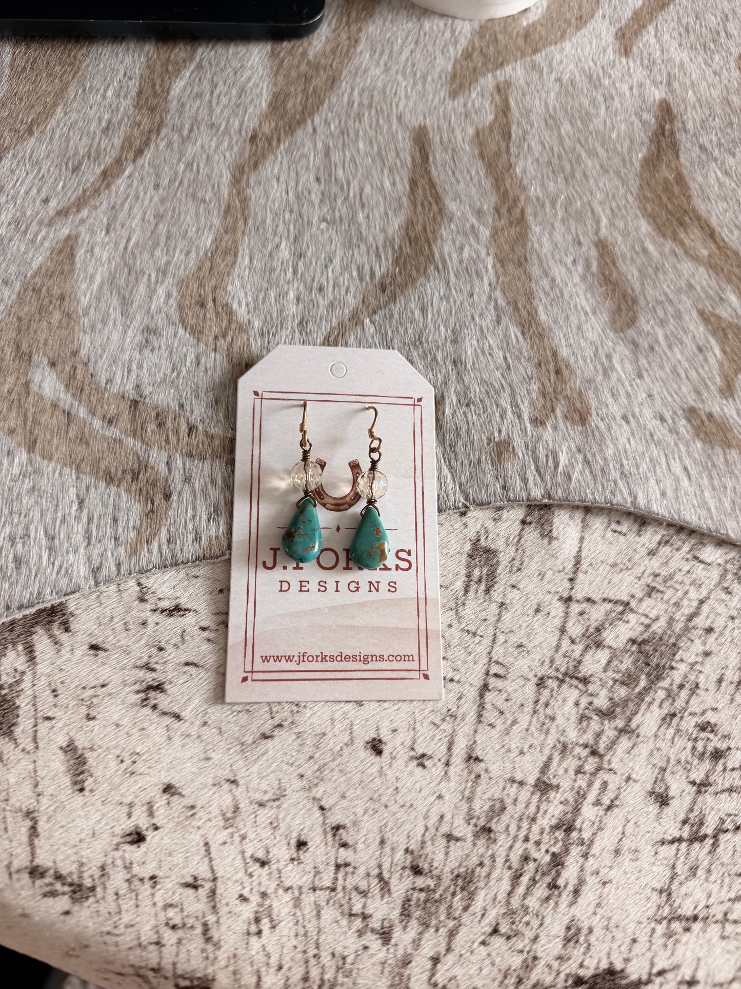 Gold Turquoise Earrings (Authentic)