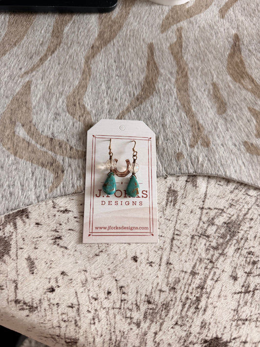 Gold Turquoise Earrings (Authentic)