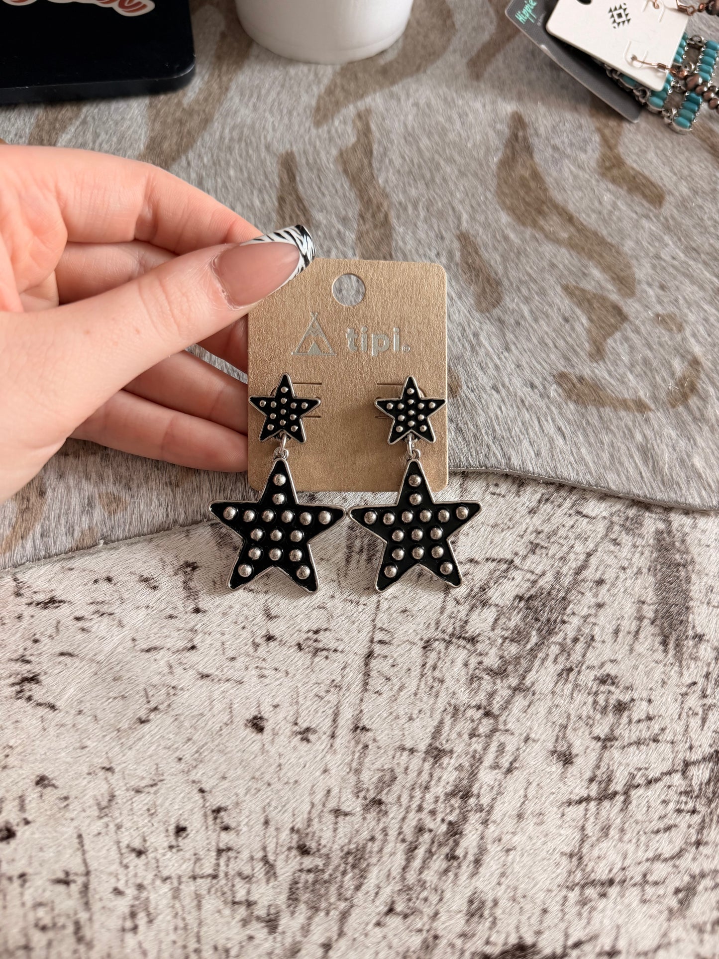 Star Half Dot Earrings
