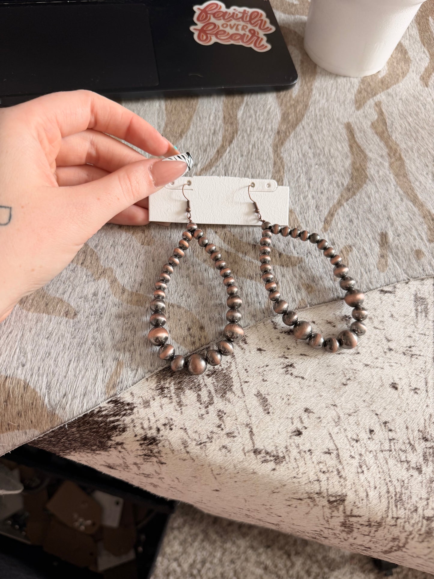 Big Acrylic Copper Earrings