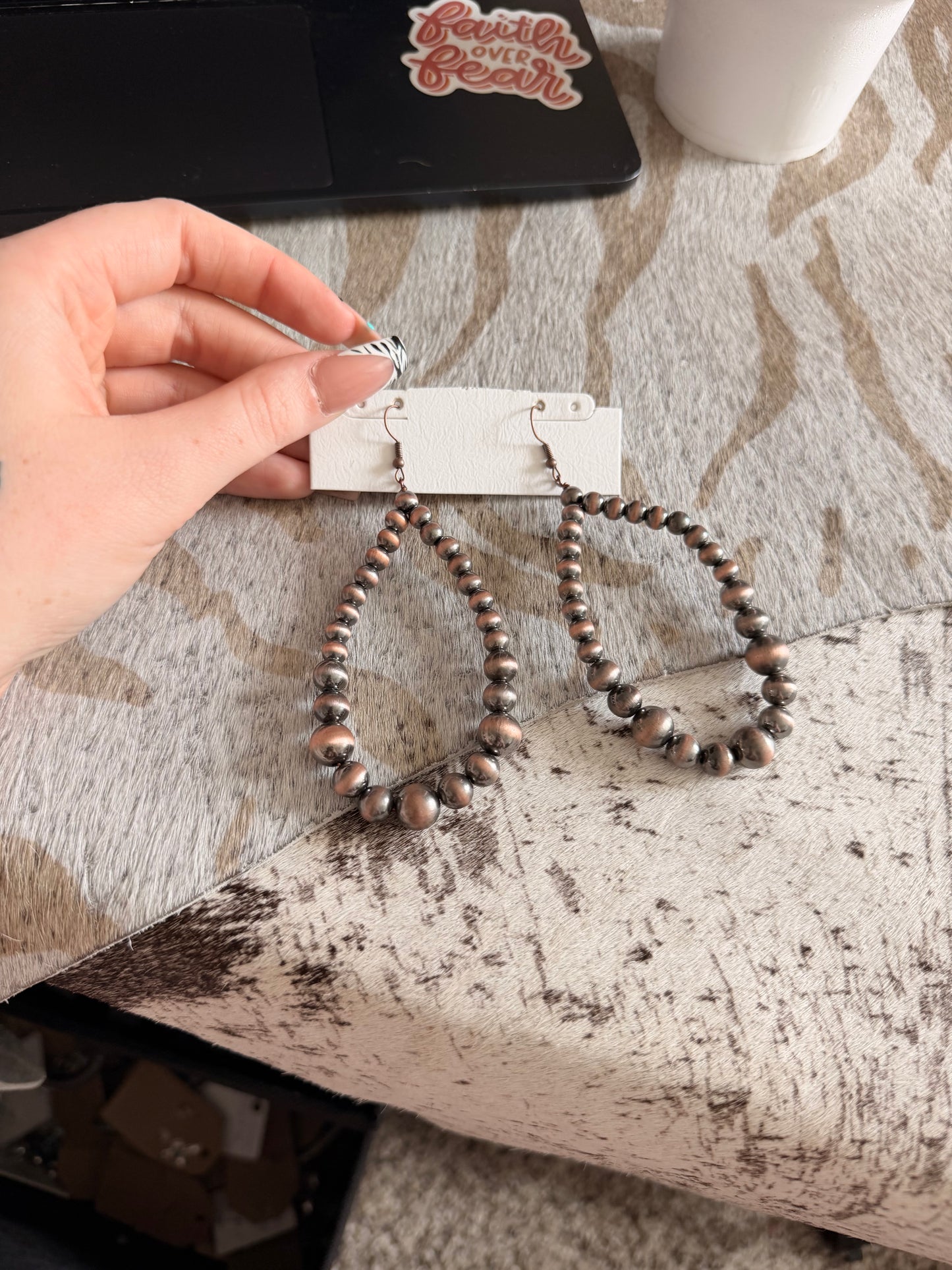 Big Acrylic Copper Earrings