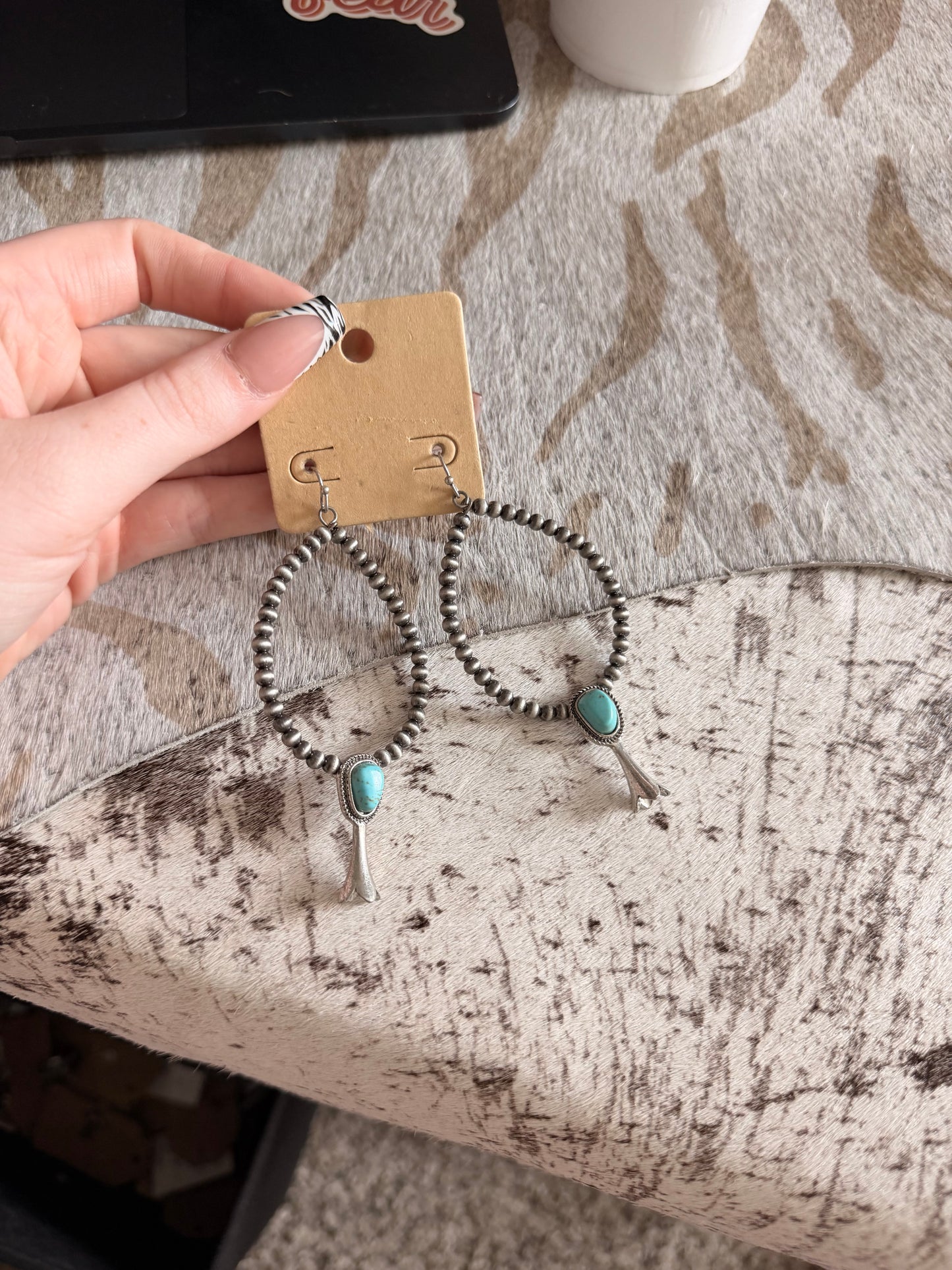 Beaded Sqaush Earrings