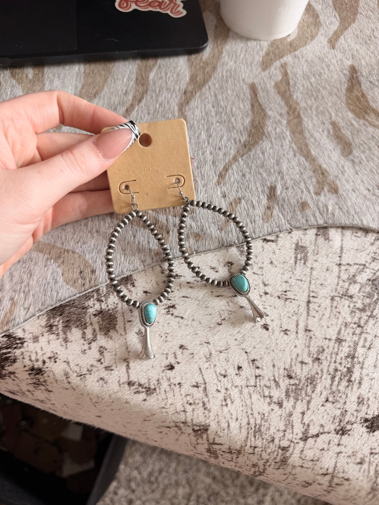 Beaded Sqaush Earrings