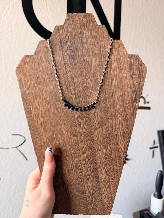 Black Dot Bar Necklace