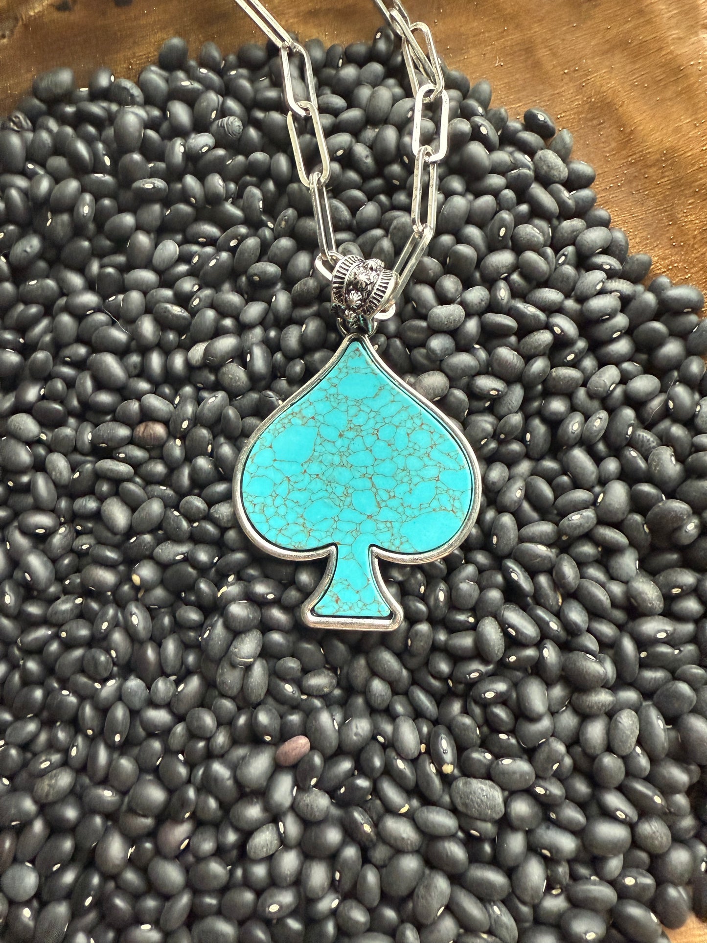 Turquoise Spade Necklace