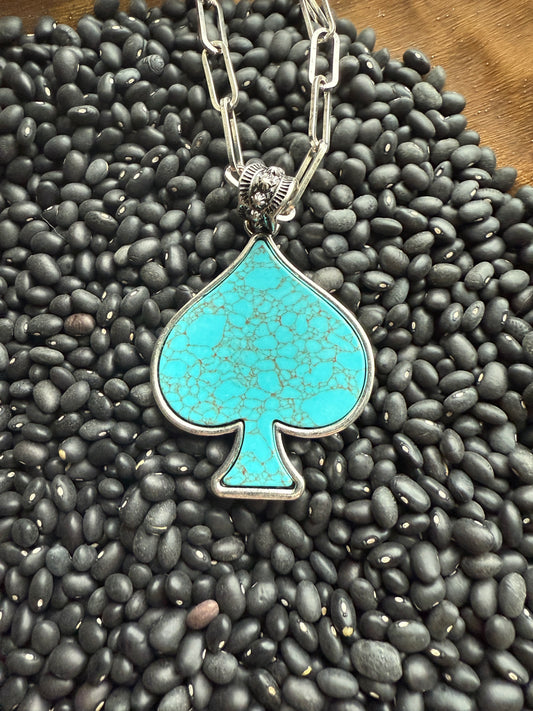 Turquoise Spade Necklace