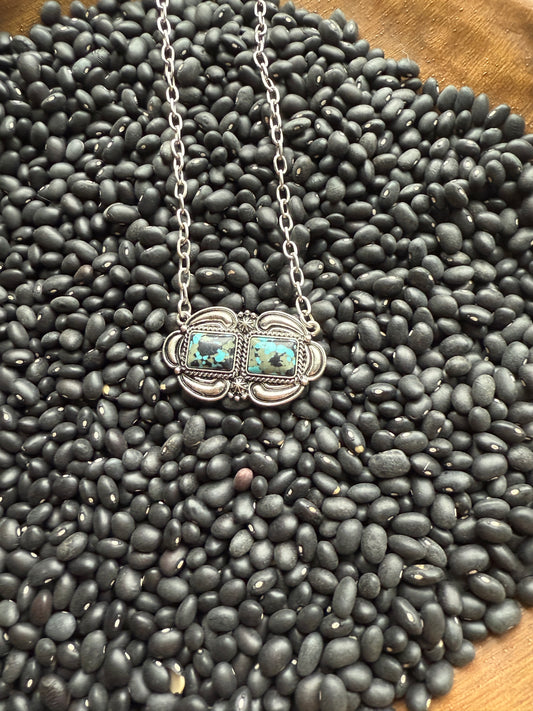 Two Stone Turquoise Necklace