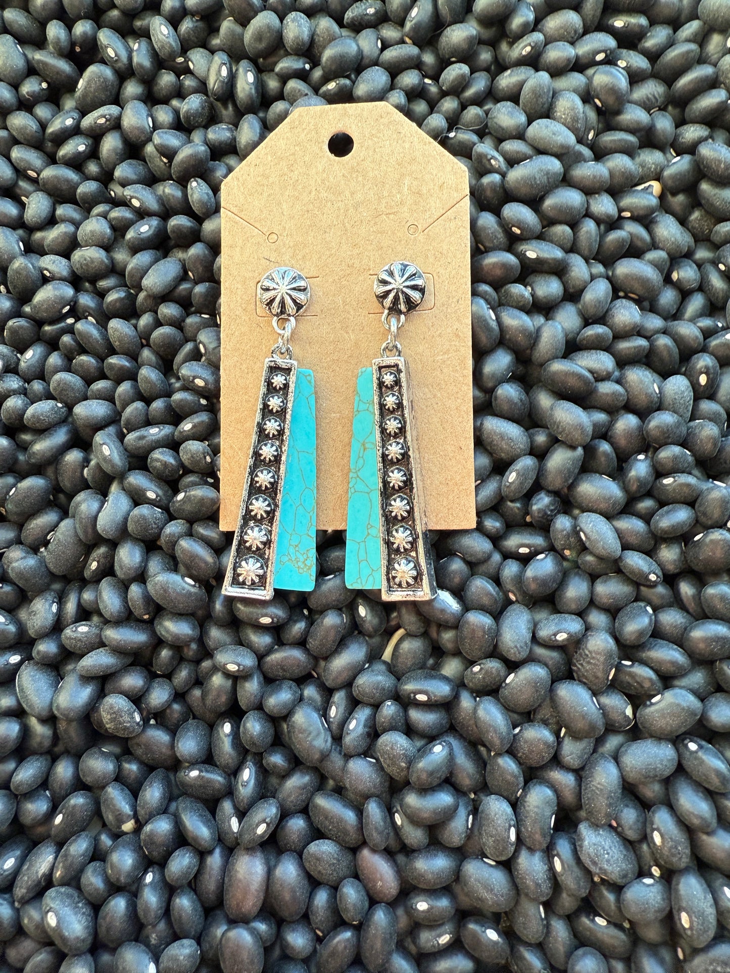 Slashed Turquoise Earrings