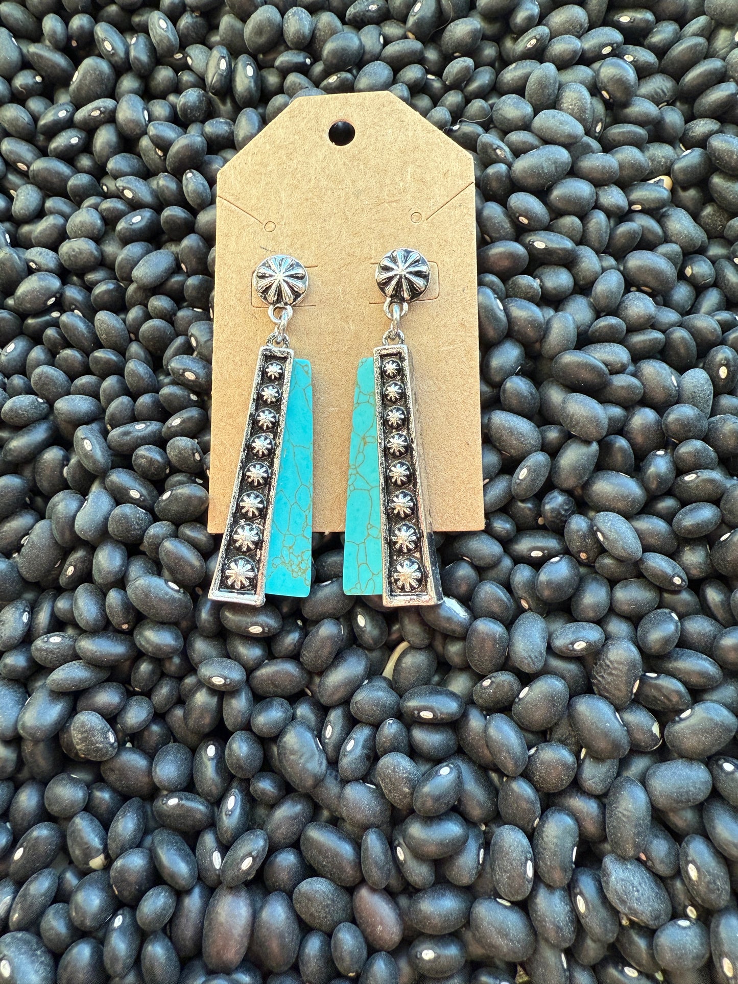 Slashed Turquoise Earrings