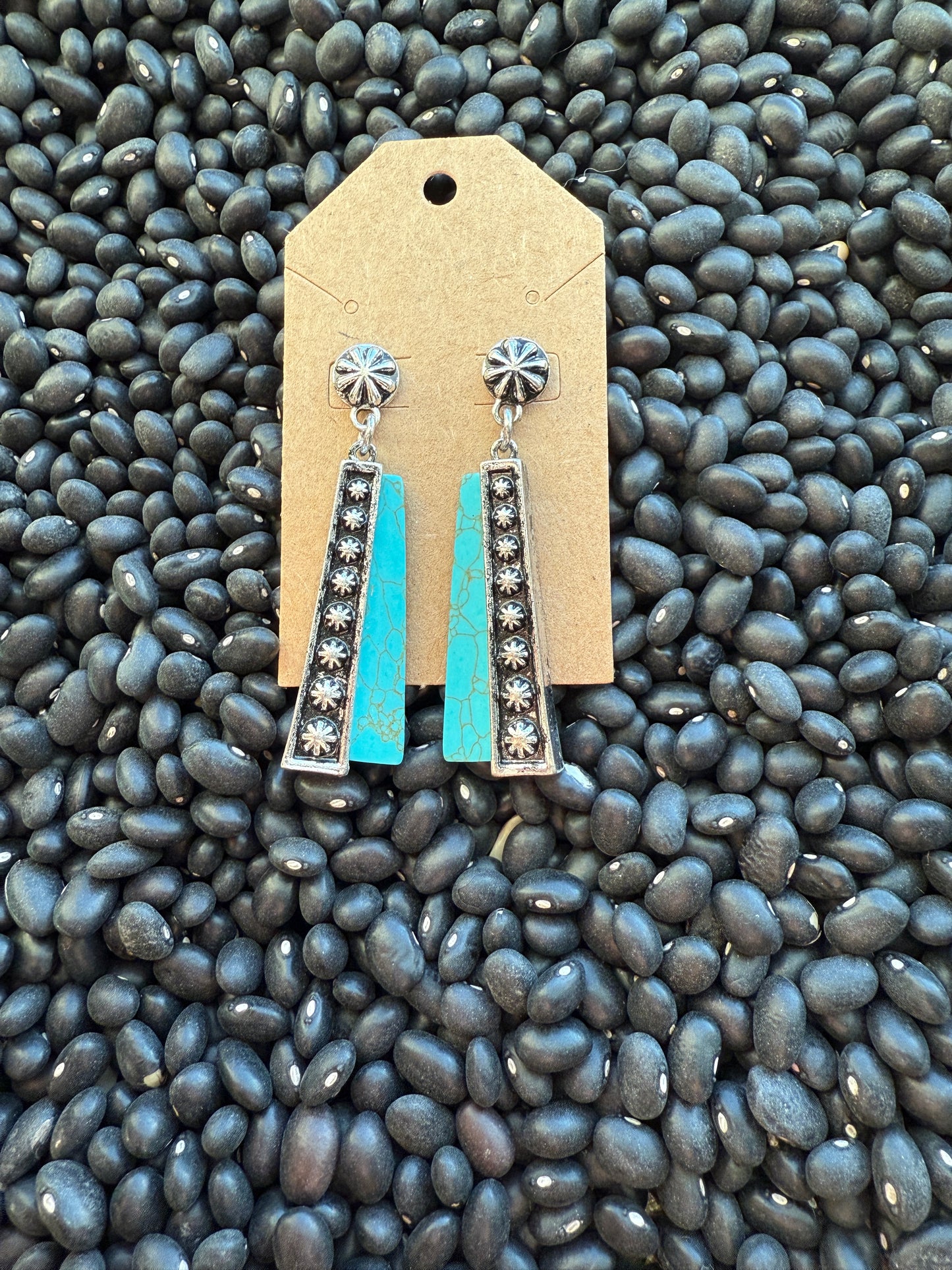 Slashed Turquoise Earrings