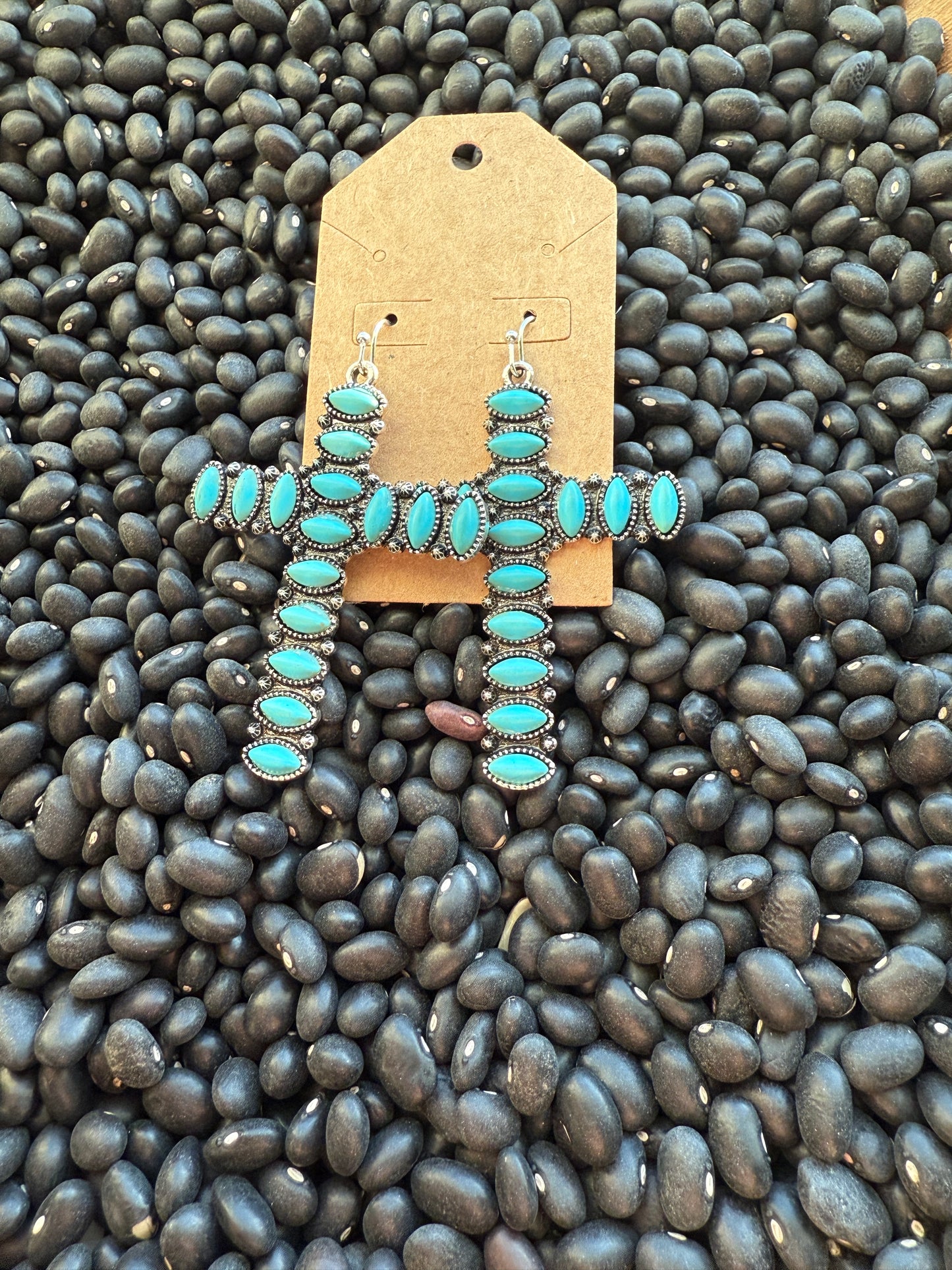 Turquoise Cross Earrings