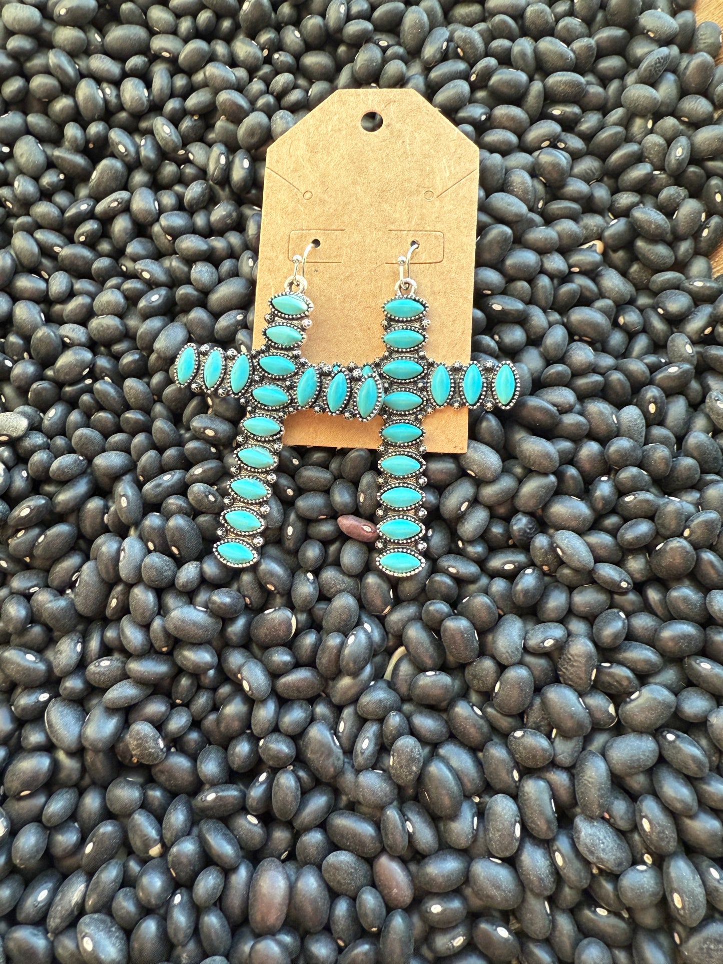 Turquoise Cross Earrings