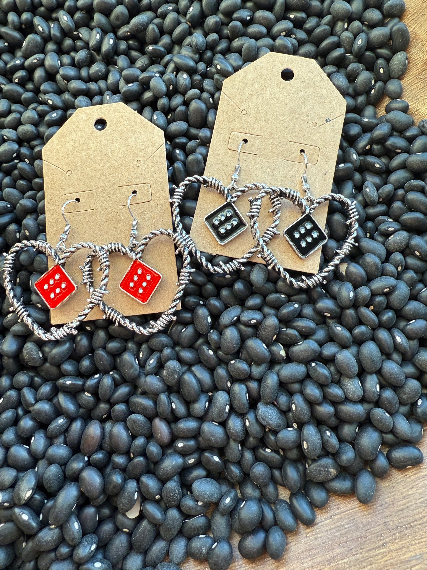 Barbwire Dice Earrings